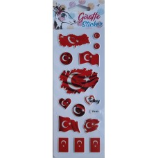 TR-003 Türk Bayrağı puffy sticker