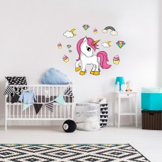 DP-1681 Unicorn Duvar Sticker 50x70